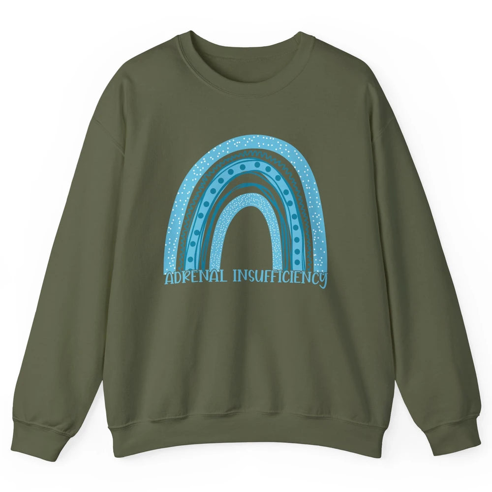 Adrenal Insufficiency Awareness Floral Light Blue Rainbow Unisex Crewneck Sweatshirt