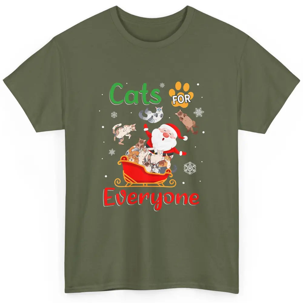 Merry Christmas Cats For Everybody Reindeer Xmas Santa Claus Classic Unisex T-Shirt