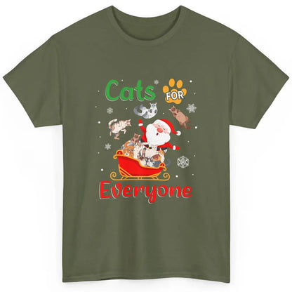 Merry Christmas Cats For Everybody Reindeer Xmas Santa Claus Classic Unisex T-Shirt