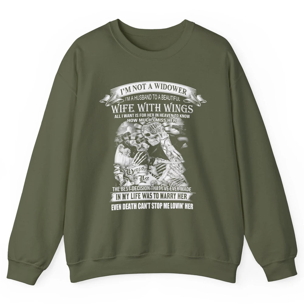 Wife In Heaven I'm Not A Widower Guardian Angel Wife Unisex Crewneck Sweatshirt