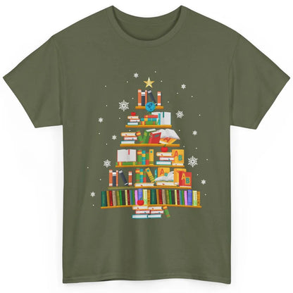 Funny Book Christmas Tree Book Reading Lovers Chritmas Gift Classic Unisex T-Shirt