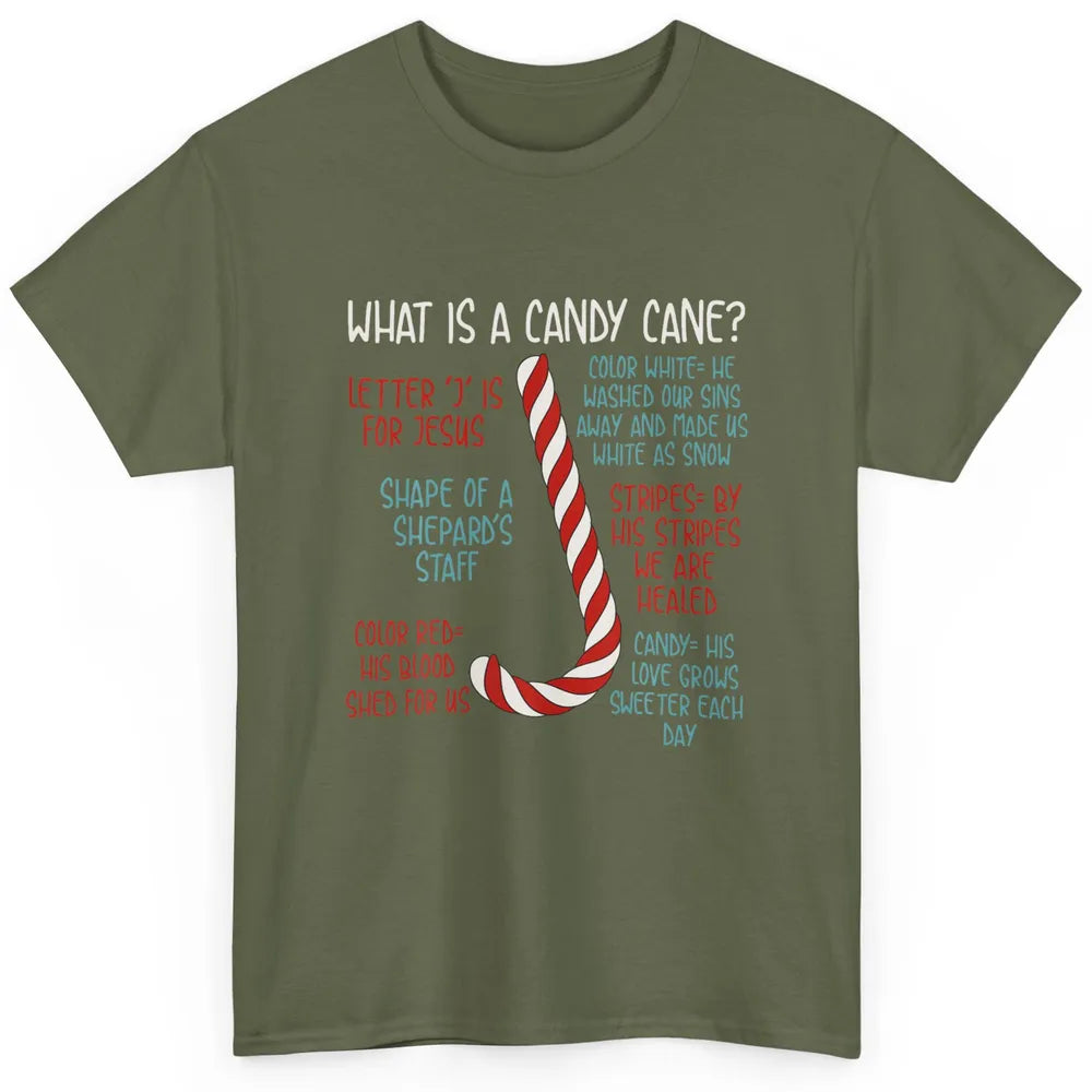 Merry Christmas Candy Cane Xmas Sayings Believe Faith Jesus Classic Unisex T-Shirt