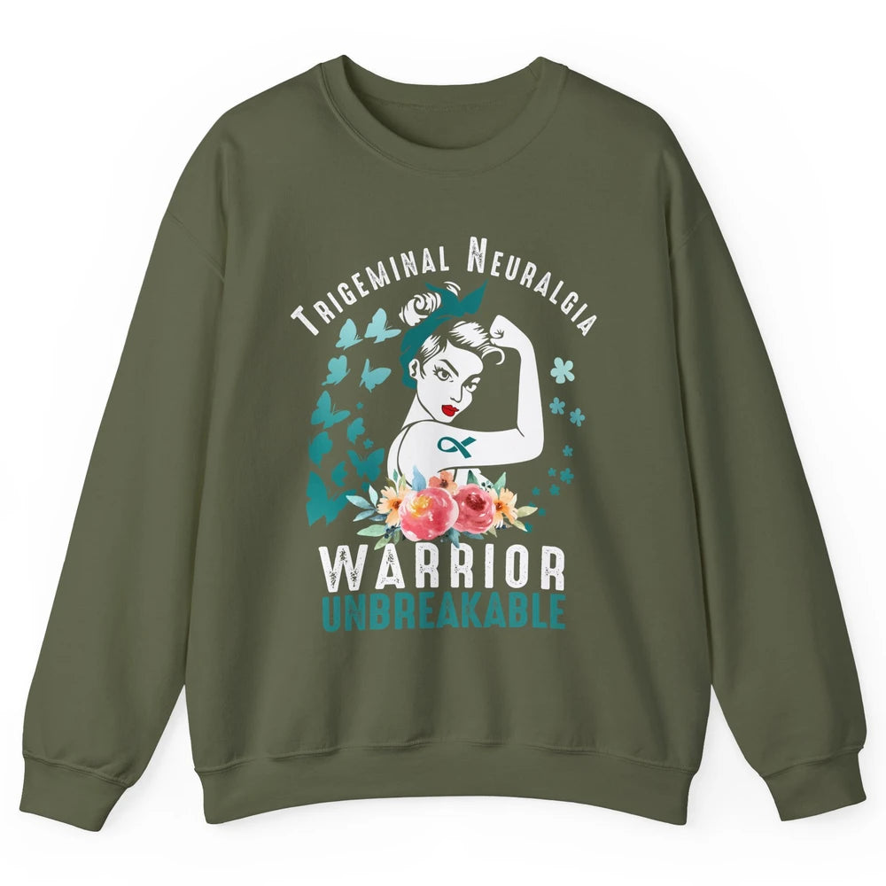 Trigeminal Neuralgia Warrior Unbreakable Strong Woman Unisex Crewneck Sweatshirt