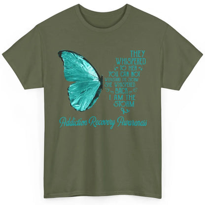 Addiction Recovery Awareness Ribbon Butterfly I'm The Storm Classic Unisex T-Shirt