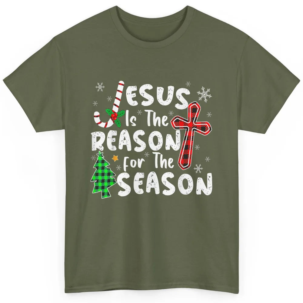 Merry Christmas Jesus The Reason For Season Xmas Cross Candy Classic Unisex T-Shirt