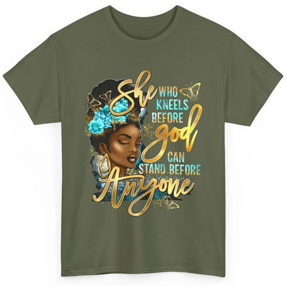 Black Girl She Who Kneels Before God Christian Afro Women Classic Unisex T-Shirt