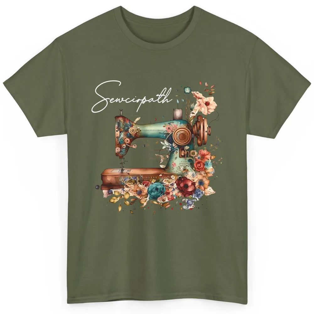 Vintage Sewing Machine Sewciopath Quilting Life Sewer Life Classic Unisex T-Shirt