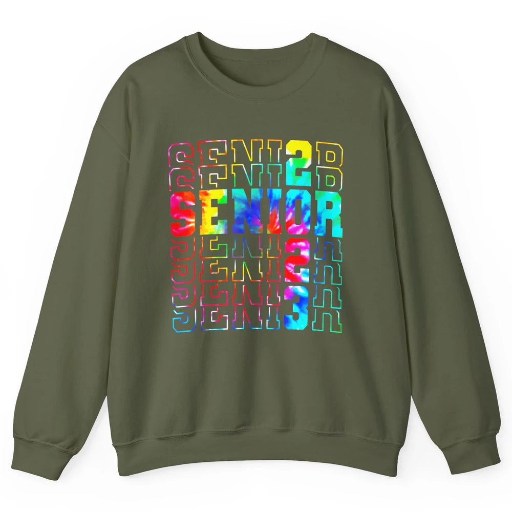 Tie Dye Senior 2023 Class Of 2023 Graduate Bachelor Gift Unisex Crewneck Sweatshirt