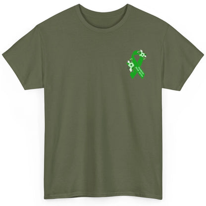 Traumatic Brain Injury Awareness Floral Green Ribbon TBI Classic Unisex T-Shirt