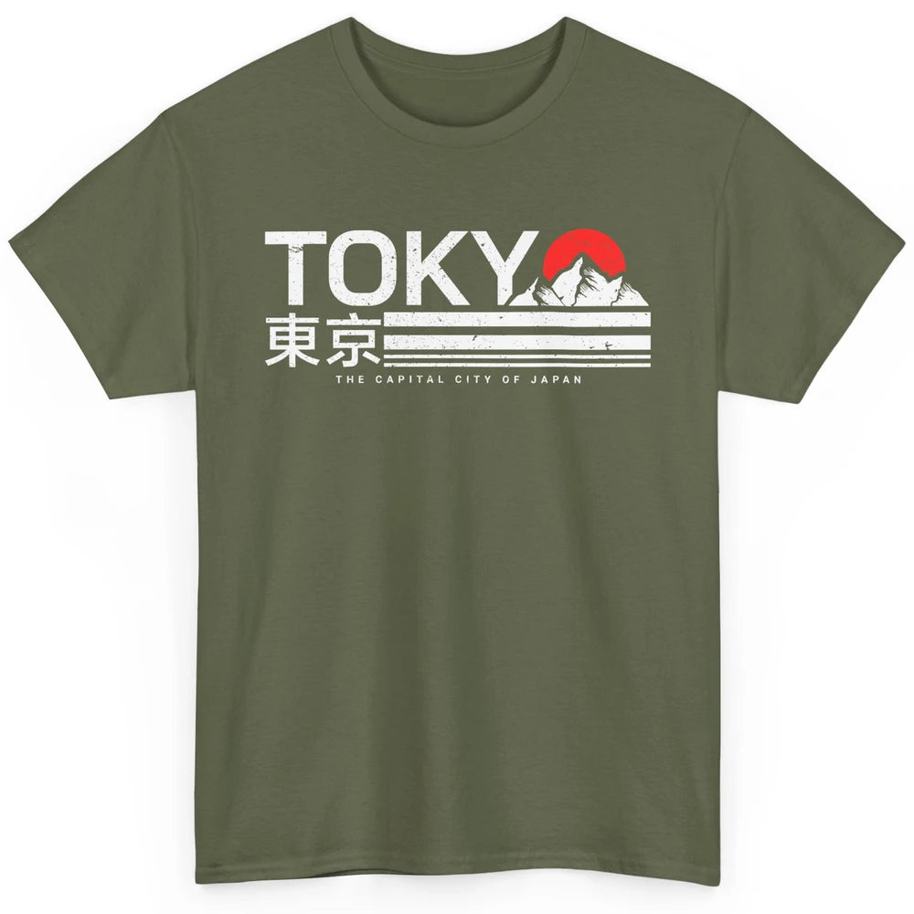 Vintage Sunset Mount Fuji Tokyo The Capital City Of Japan Classic Unisex T-Shirt