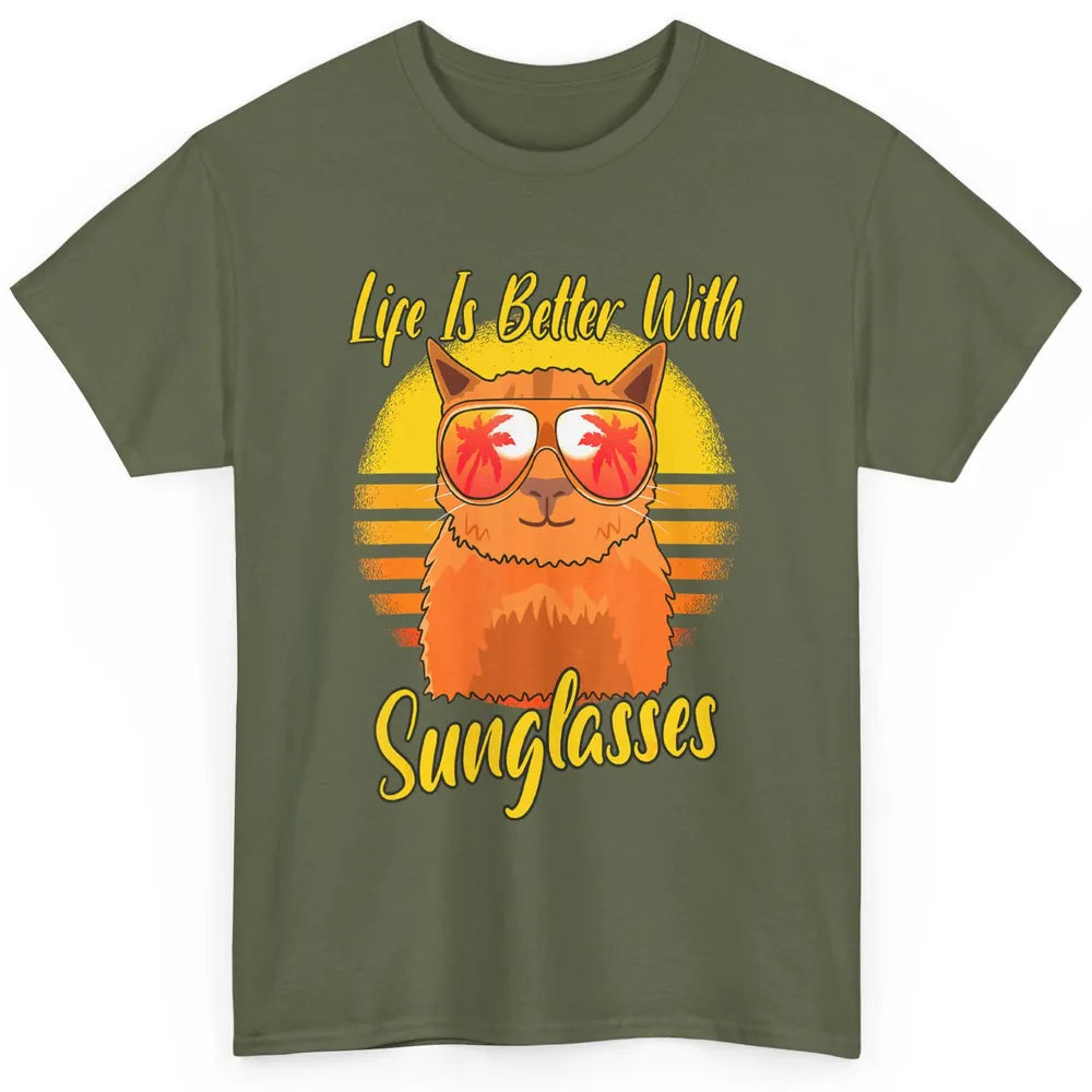 Better Sunglasses Orange Cat Summer Holiday Beach Vacation Classic Unisex T-Shirt