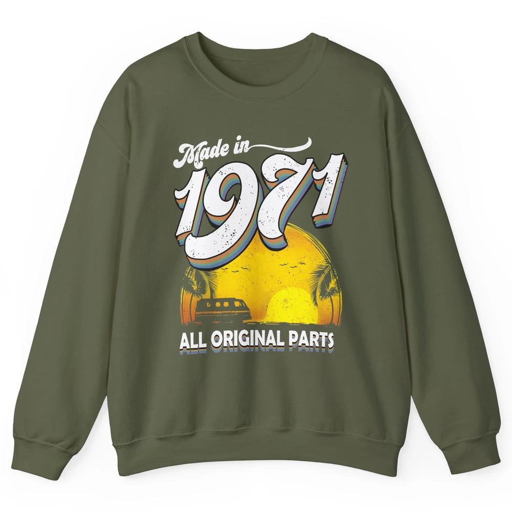 Vintage Born in 1971 All Original Parts 50th Birthday Gift Unisex Crewneck Sweatshirt