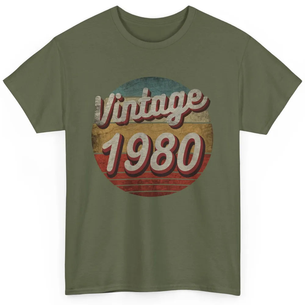 Retro Vintage 1980 Men Women Birthday Gift Born In 1980s Classic Unisex T-Shirt