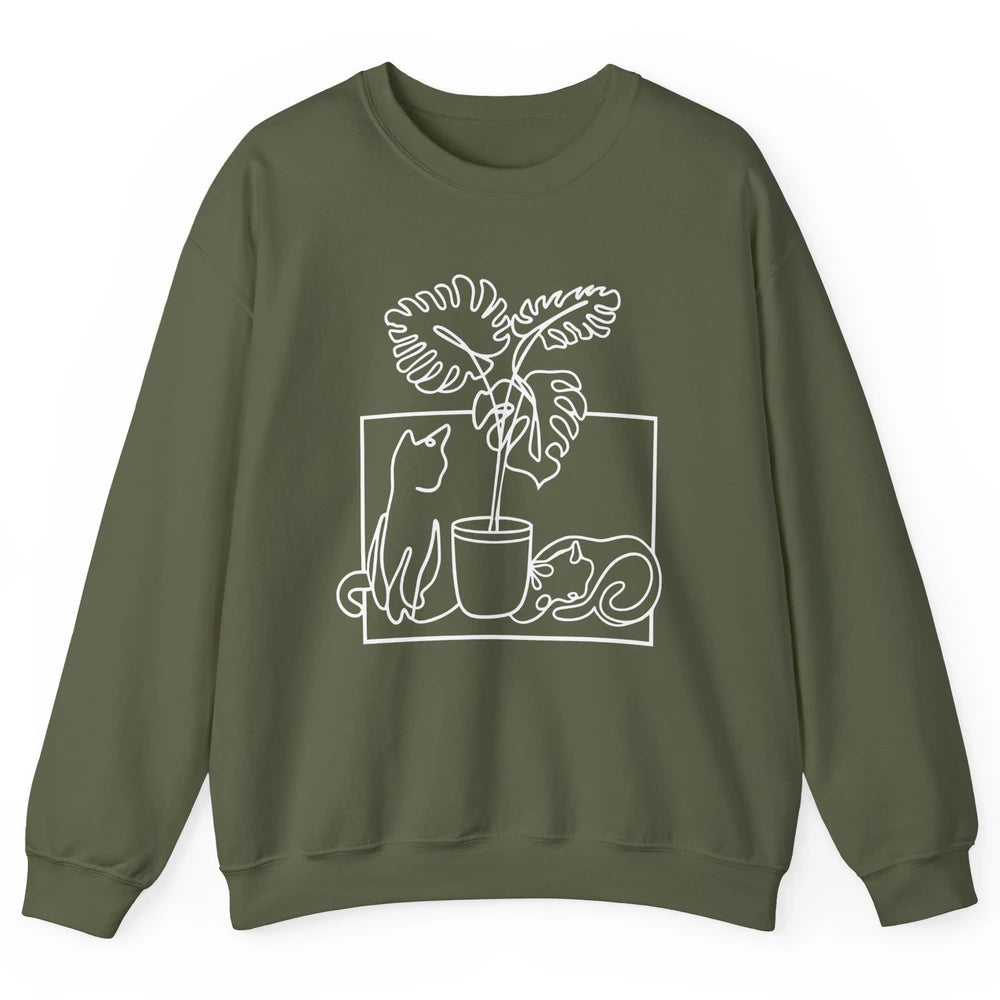 Cat Watering Plants Gardening Cat Lady Planting Cat Lovers Unisex Crewneck Sweatshirt