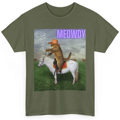 Cowboy Meowdy Cat Funny Western Country Sarcastic Vintage Classic Unisex T-Shirt