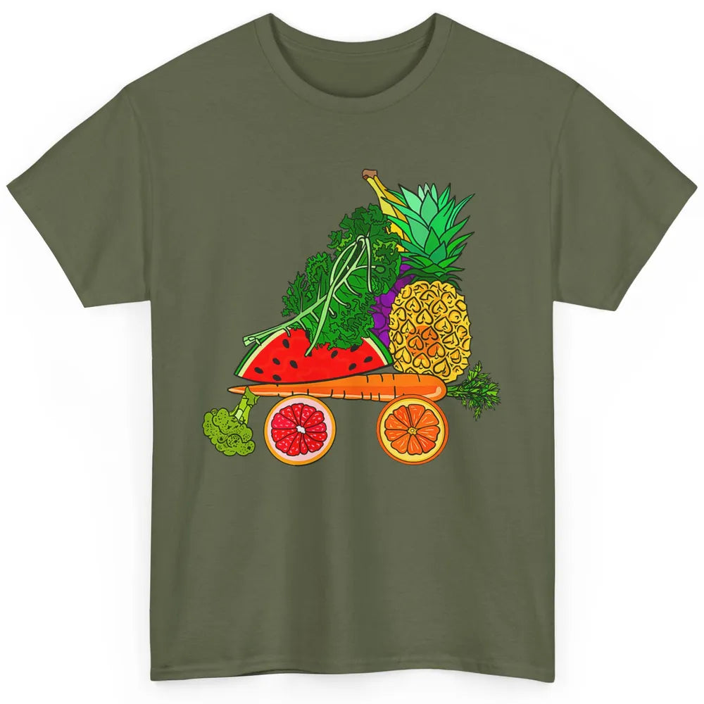 Fruity Watercolor Veggie Vegan Tropical Summer Fruit Pun Classic Unisex T-Shirt