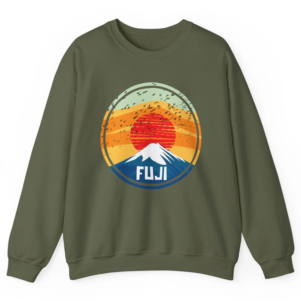 Vintage Sunset Mount Fuji The Highest Mountain In Japan Unisex Crewneck Sweatshirt