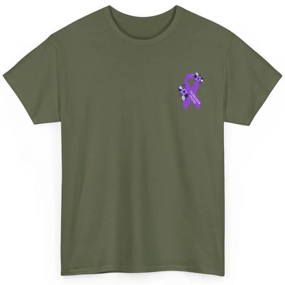 Ulcerative Colitis Awareness Floral Purple Ribbon Colitis Classic Unisex T-Shirt