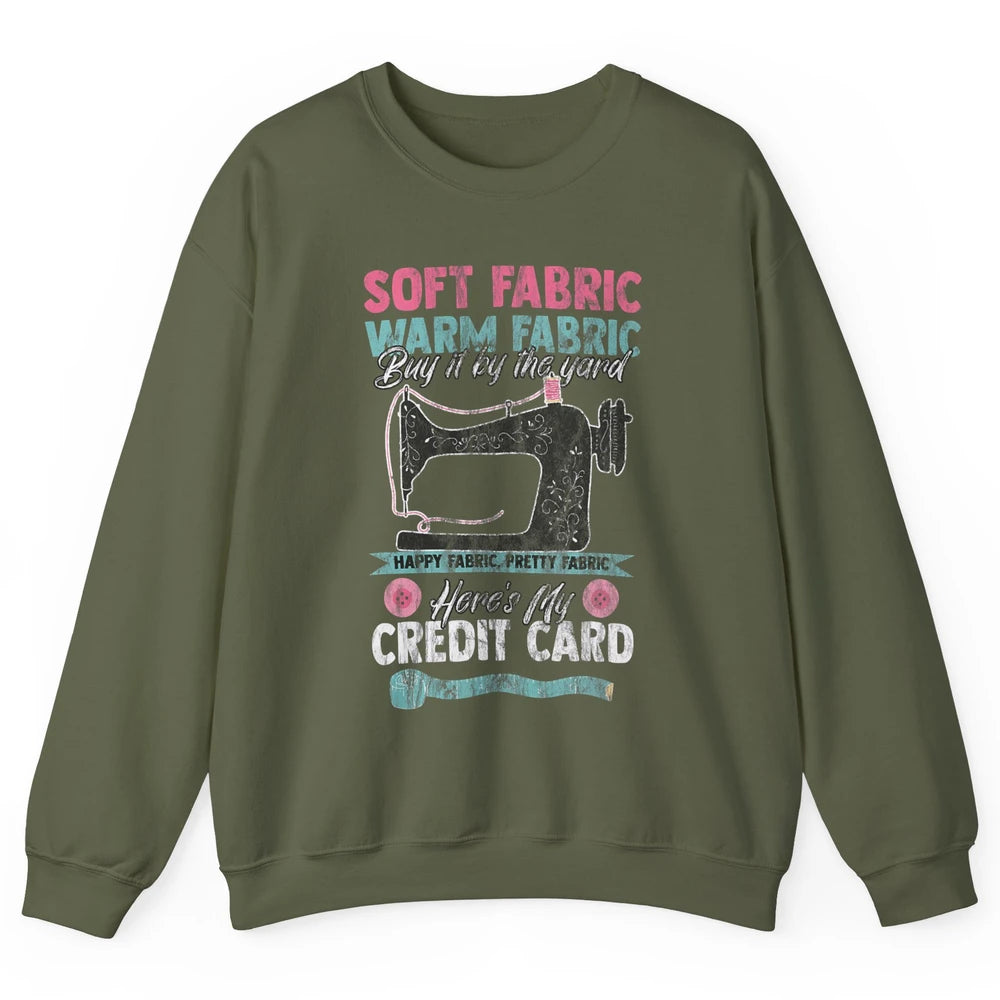 Soft Fabric By The Yard Sewing Machine Quilting Crafting Unisex Crewneck Sweatshirt