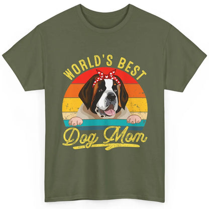 World Best Saint Bernard Dog Mom Funny Sunflower Mothers Day Classic Unisex T-Shirt