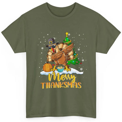 Funny Turkey Merry Thanksmas Christmas Thanksgiving Gift Classic Unisex T-Shirt