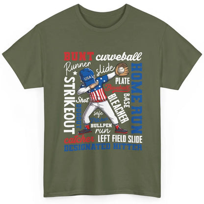 Baseball Dabbing 4th of July US Patriotic Baseball Players Classic Unisex T-Shirt