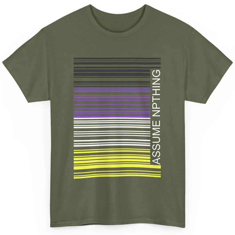 Assume Nothing Barcode Non Binary Genderqueer Pride Month Classic Unisex T-Shirt