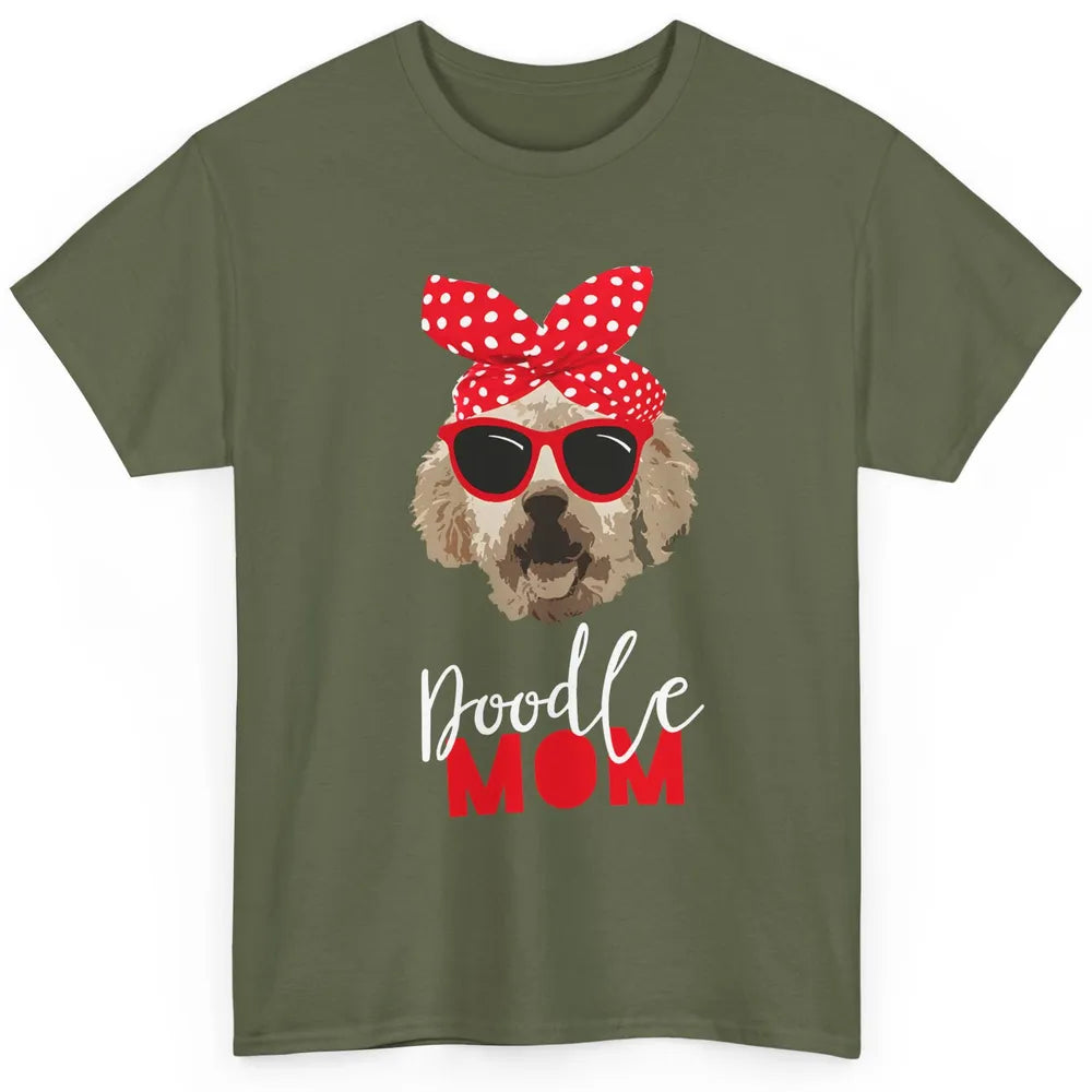 Doodle Mom Goldendoodle Bandana Glasses Doodle Dog Mama Gift Classic Unisex T-Shirt