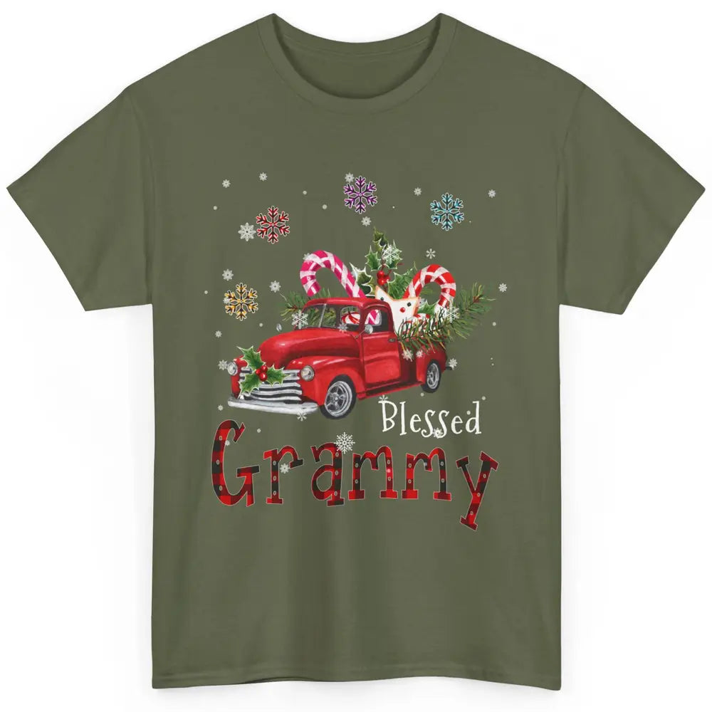 Merry Christmas Blessed Grammy Red Truck Xmas Grandma Retro Classic Unisex T-Shirt