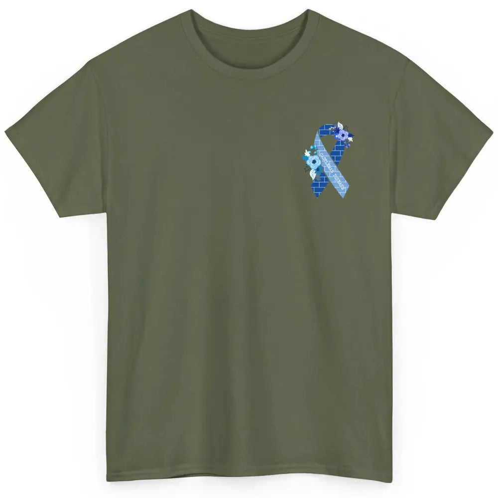 Castleman Disease Awareness Floral Blue Ribbon Rare Disease Classic Unisex T-Shirt