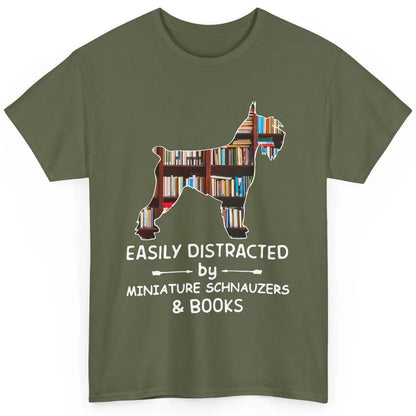 Easily Distracted By Schnauzer And Books Dog Lover Librarian Classic Unisex T-Shirt