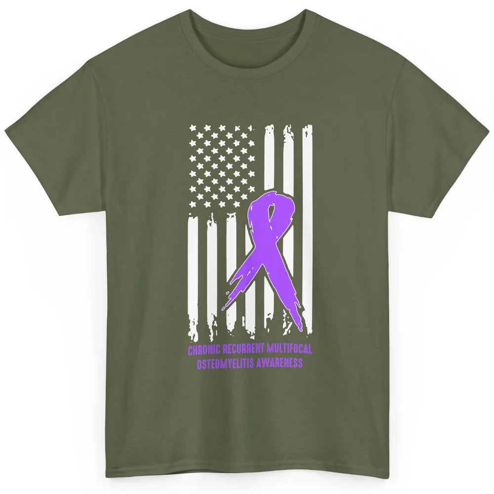 Chronic Recurrent Multifocal Osteomyelitis Ribbon US Flag Classic Unisex T-Shirt