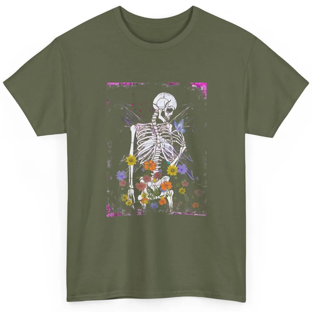 Floral Fairy Grunge Skeleton Fairycore Butterfly Aesthetic Classic Unisex T-Shirt