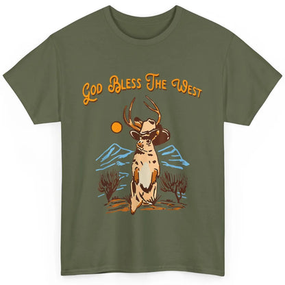 Western Country God Bless Vintage Cowboy Deer Music Desert Classic Unisex T-Shirt