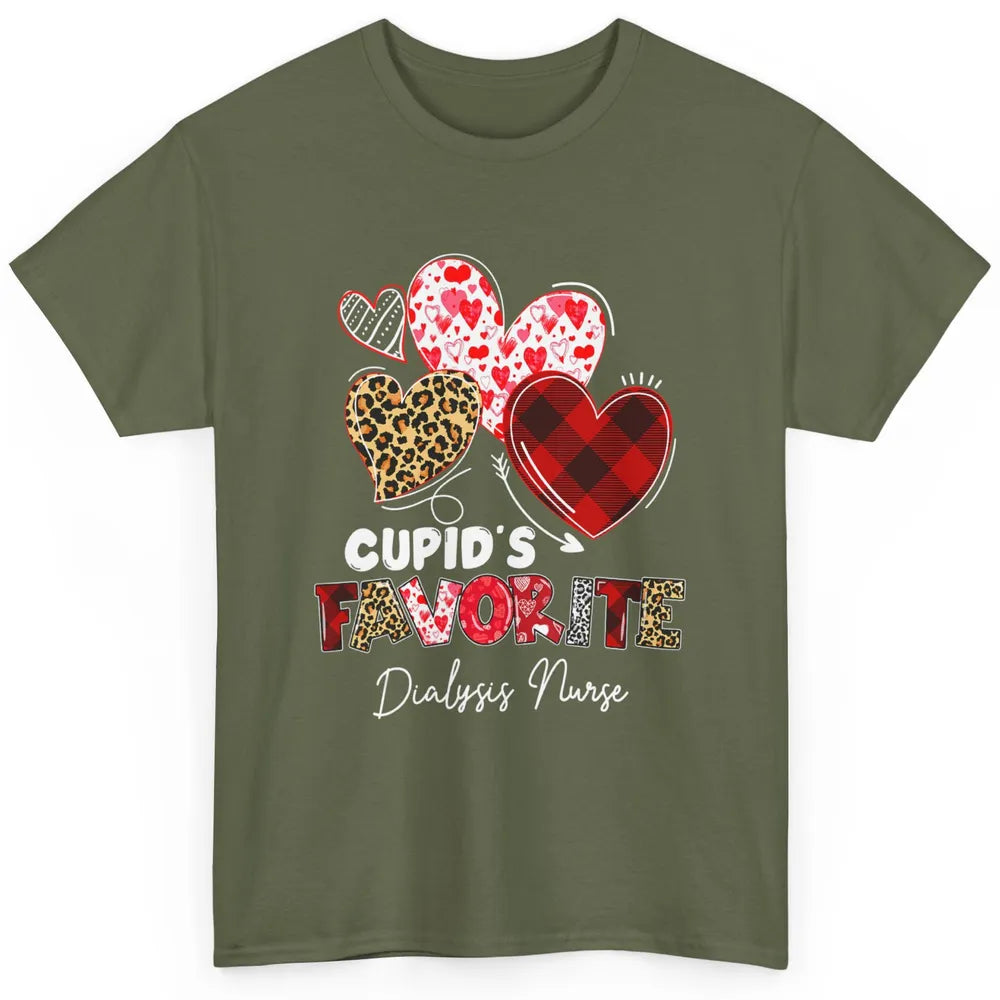 Cupid Favorite Dialysis Nurse Buffalo Plaid Valentines Day Classic Unisex T-Shirt