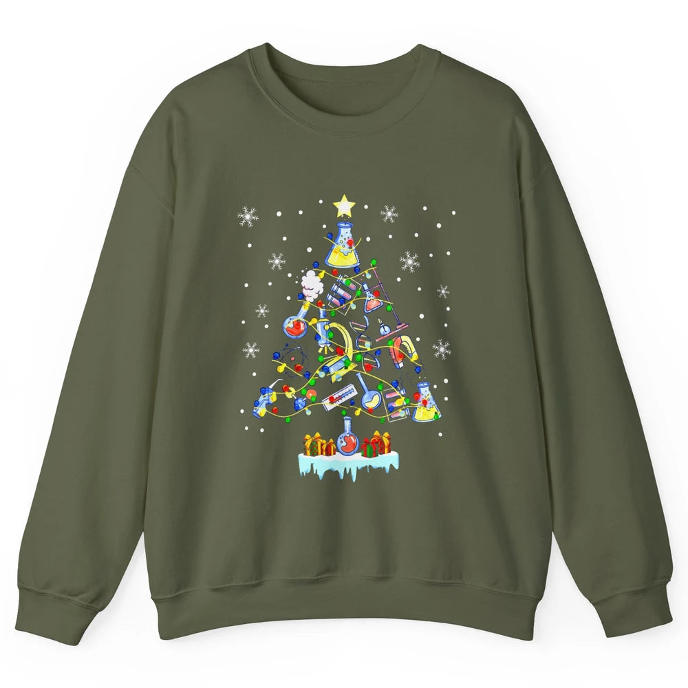 Laboratory Technician Christmas Tree Lab Tech Christmas Unisex Crewneck Sweatshirt