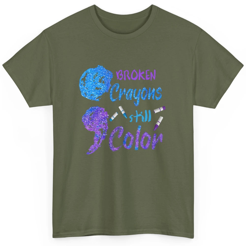 Cool Broken Crayons Still Color Suicide Prevention Awareness Classic Unisex T-Shirt