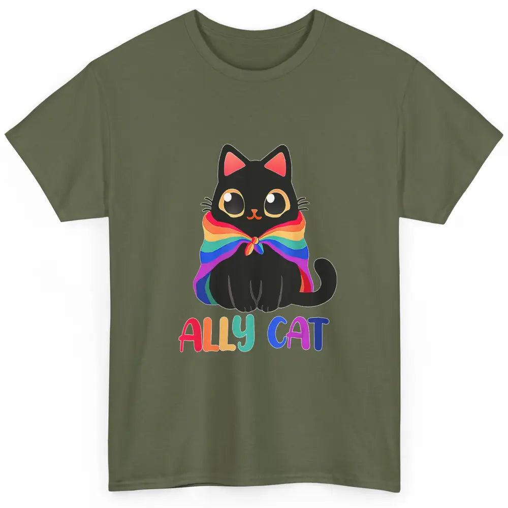 Funny Be Kind Ally Cat LGBT Awareness Pride Month Rainbow Classic Unisex T-Shirt