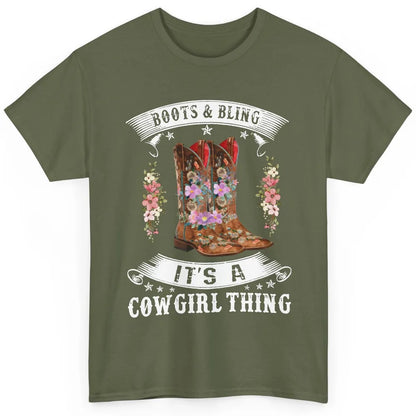 Floral Cowgirl Boots And Bling Cowgirl Thing Western Country Classic Unisex T-Shirt