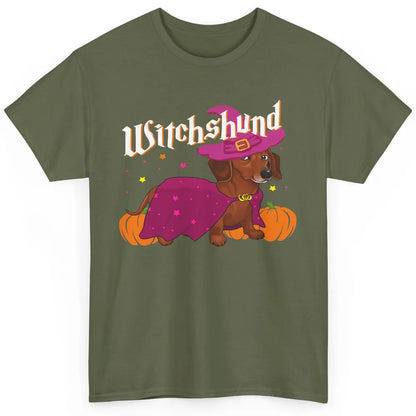 Dachshund Dog Witch Boo Moon Pumpkin Halloween Spooky Season Classic Unisex T-Shirt