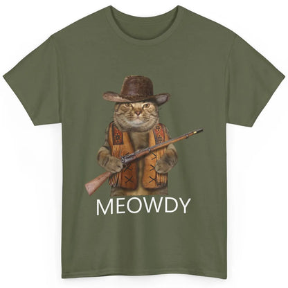 Funny Cat Cowboy Costume Meowdy Western Country Cat Lovers Classic Unisex T-Shirt