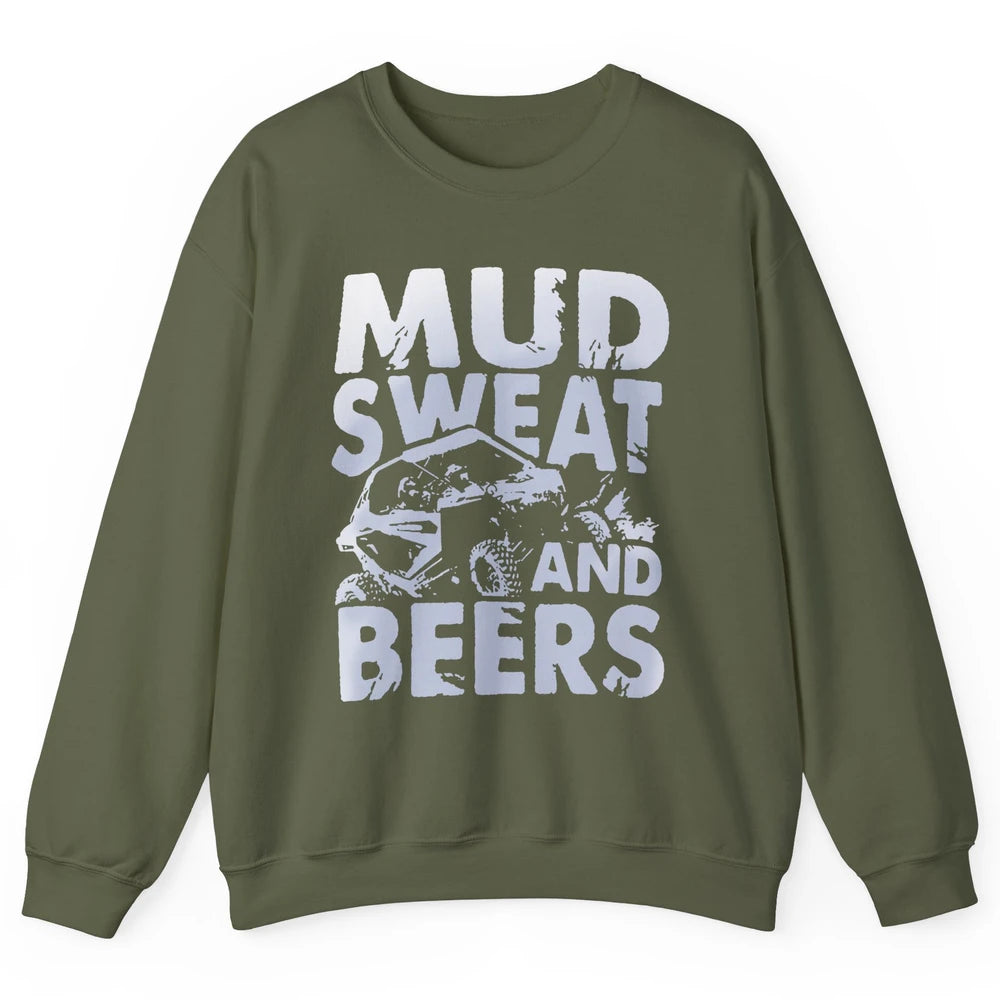 Retro UTV SXS Rider Mud Sweat And Beers ATV Offroad Riding Unisex Crewneck Sweatshirt