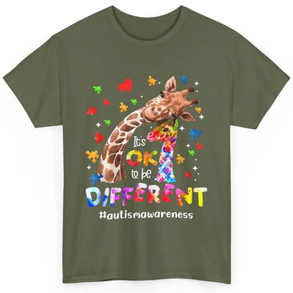 Autism Giraffe Mom It's Okay To Be Different Neurodiversity Classic Unisex T-Shirt