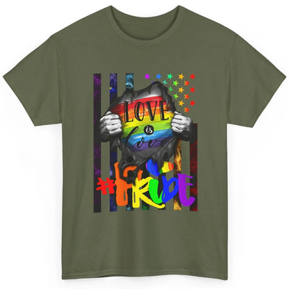 American Flag Love Is Love LGBT Gay Pride Month Equality Classic Unisex T-Shirt