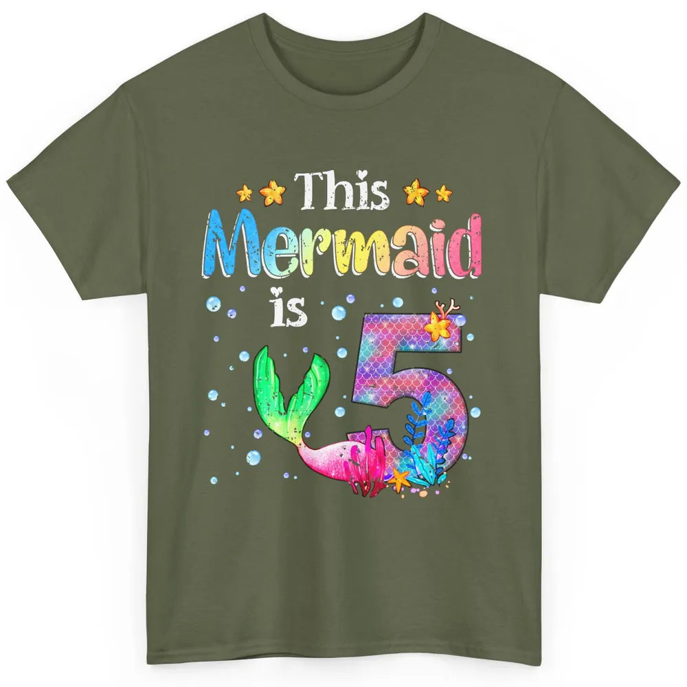 This Mermaid Is 5 Years Old 5th Birthday Boy Girl Gift Classic Unisex T-Shirt