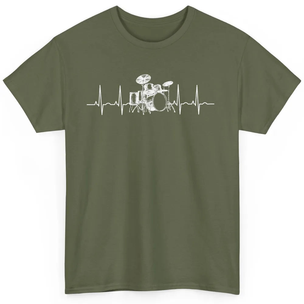 Drummer Heartbeat Drumming Lovers Drummers Percussionists Classic Unisex T-Shirt