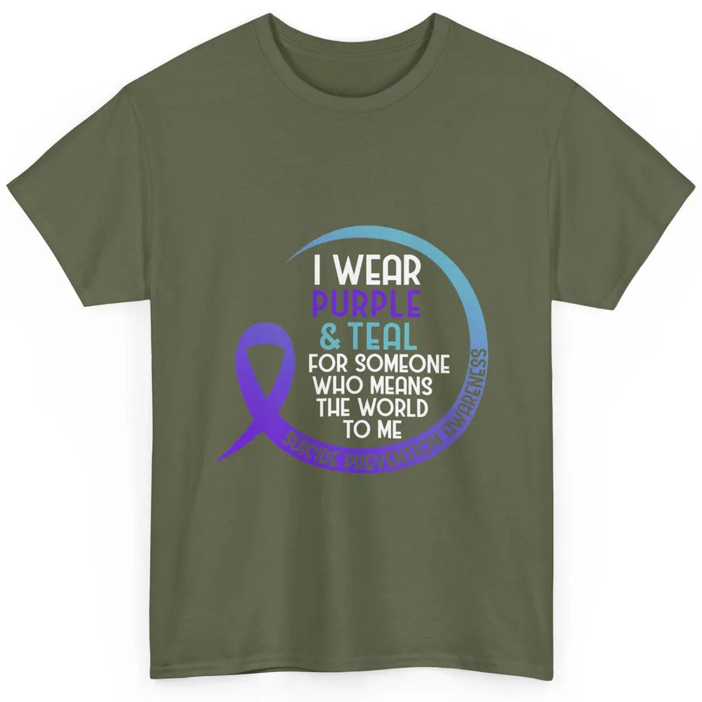 Wear Purple And Teal Ribbon Warrior Suicide Prevention Month Classic Unisex T-Shirt