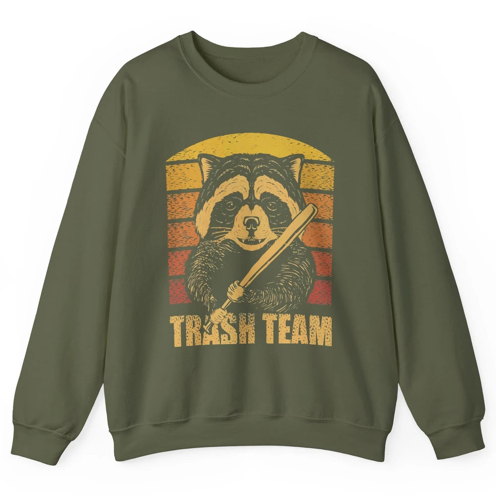 Vintage Raccoon Trash Team Trashed Panda Lovers Gift Unisex Crewneck Sweatshirt