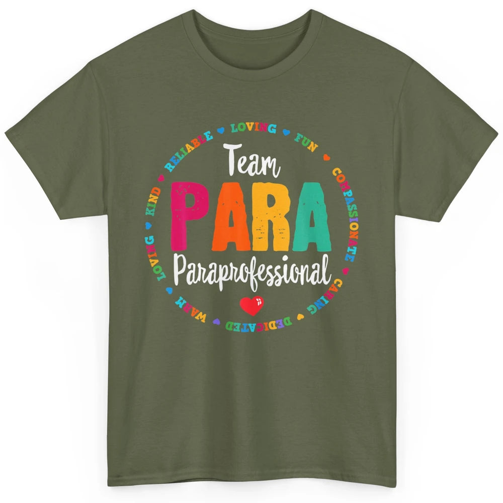 Team Paraprofessional Para Teacher Assistant Education Heart Classic Unisex T-Shirt