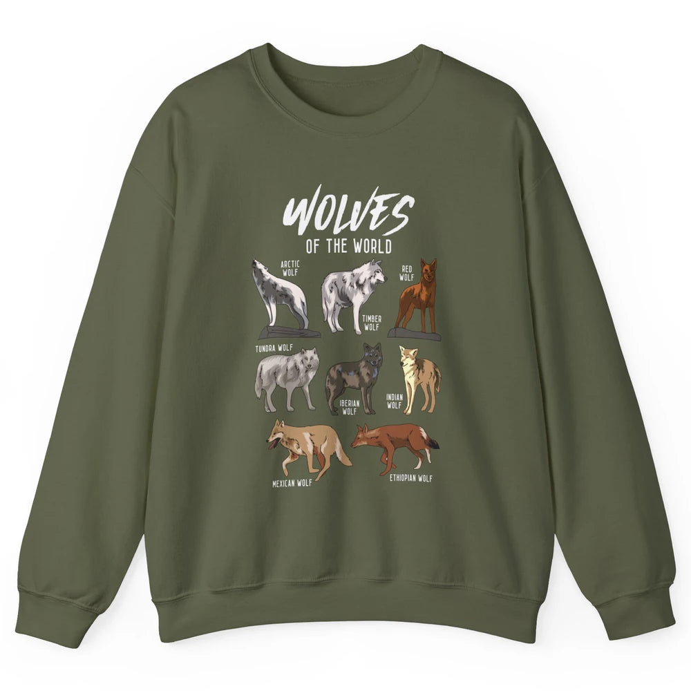 Wolves Of The World Wild Animal Moon Hunter Wolf Hunting Unisex Crewneck Sweatshirt